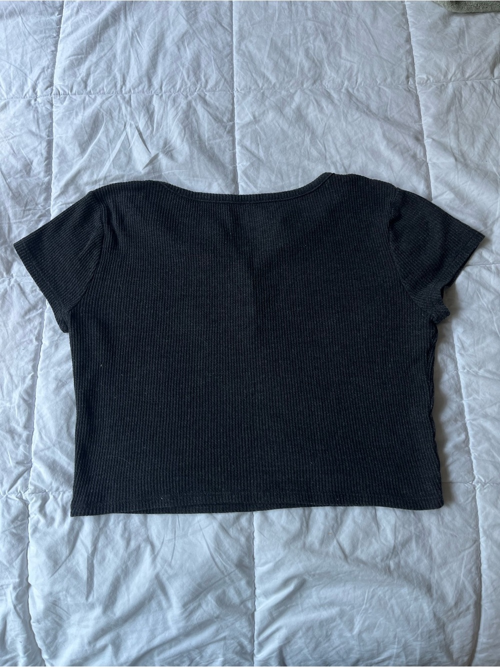 Grey Ribbed PacSun Crop Top - Picture 4 of 4